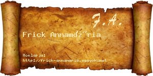 Frick Annamária névjegykártya